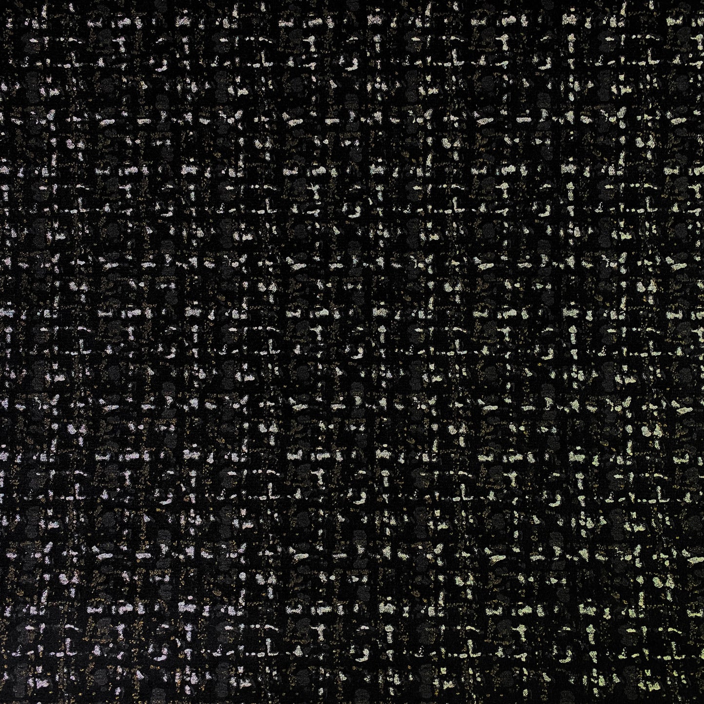 Velours ras noir impression or et argent