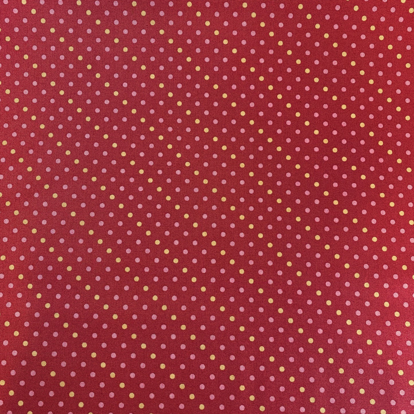 Tissu coton rouge à pois