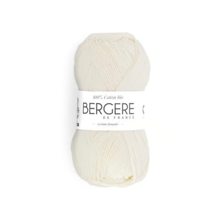 100% Coton Bio Blanc Bergère de France