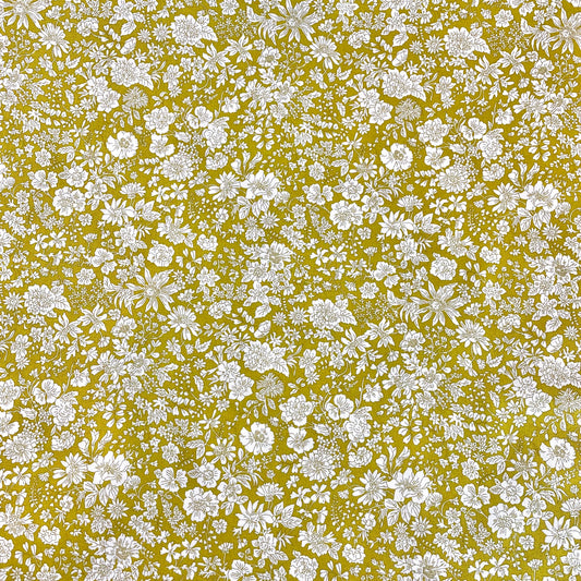 Tissu coton Liberty vert anis imprimé floral