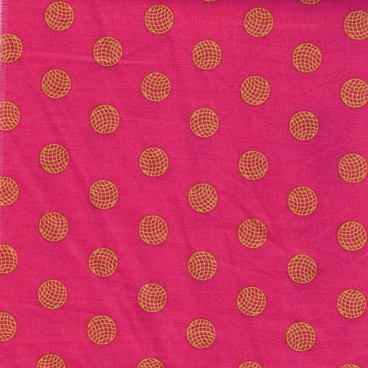 Tissu coton fuchsia à imprimé