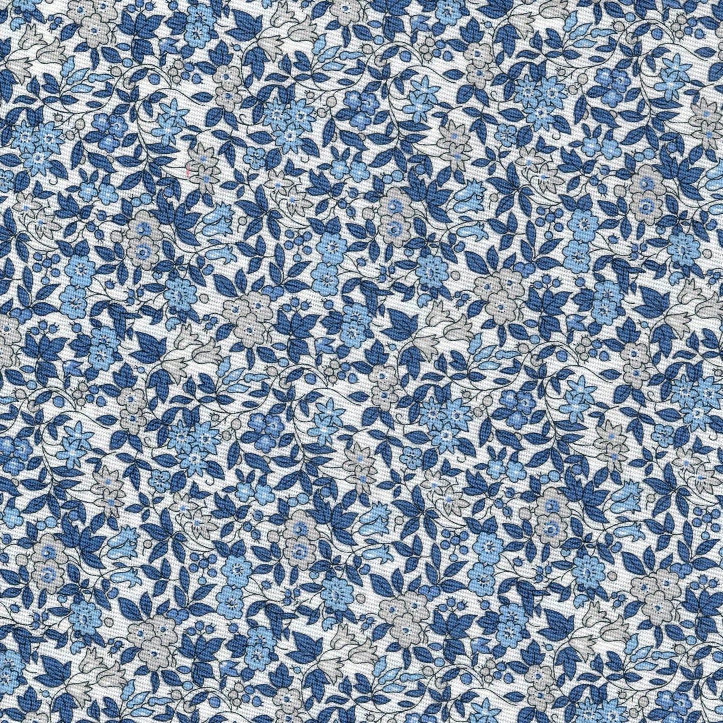 Tissu coton Liberty imprimé fleurettes bleues