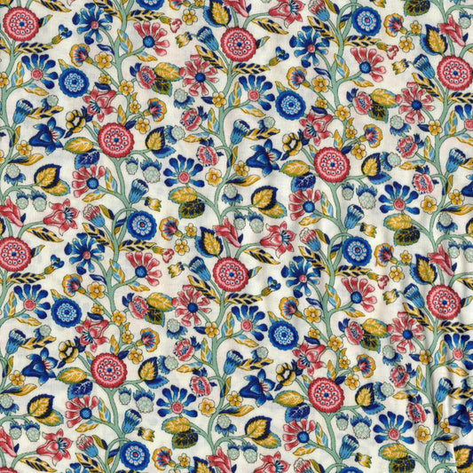 Tissu coton Liberty écru imprimé "Merchant's Tree" vif