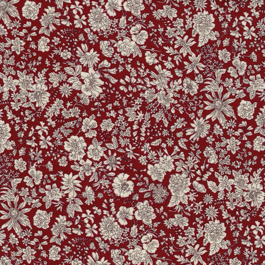 Tissu coton Liberty rubis imprimé floral